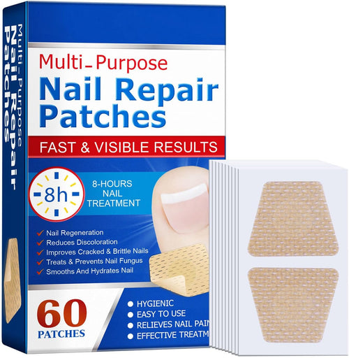 Nail Patches,Repair Patches,Care Pads,Made of Non-woven Fabric,Breathable, High Comfort,Cracked, Rough, Discolored, Brittle Nails,Restore Natural Radiance, Gentle Care,60 Tablets