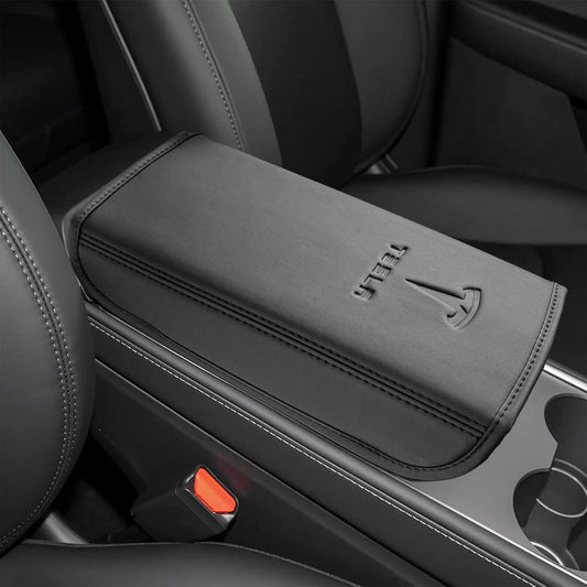 Tesla Armrest Box Cover for Tesla Model 3 Highland 2025 2024 Model Y (Juniper) 2025 2017-2024 Central Control Armrest Cover Decoration Interior Car Accessories (Black for 2017~2025)
