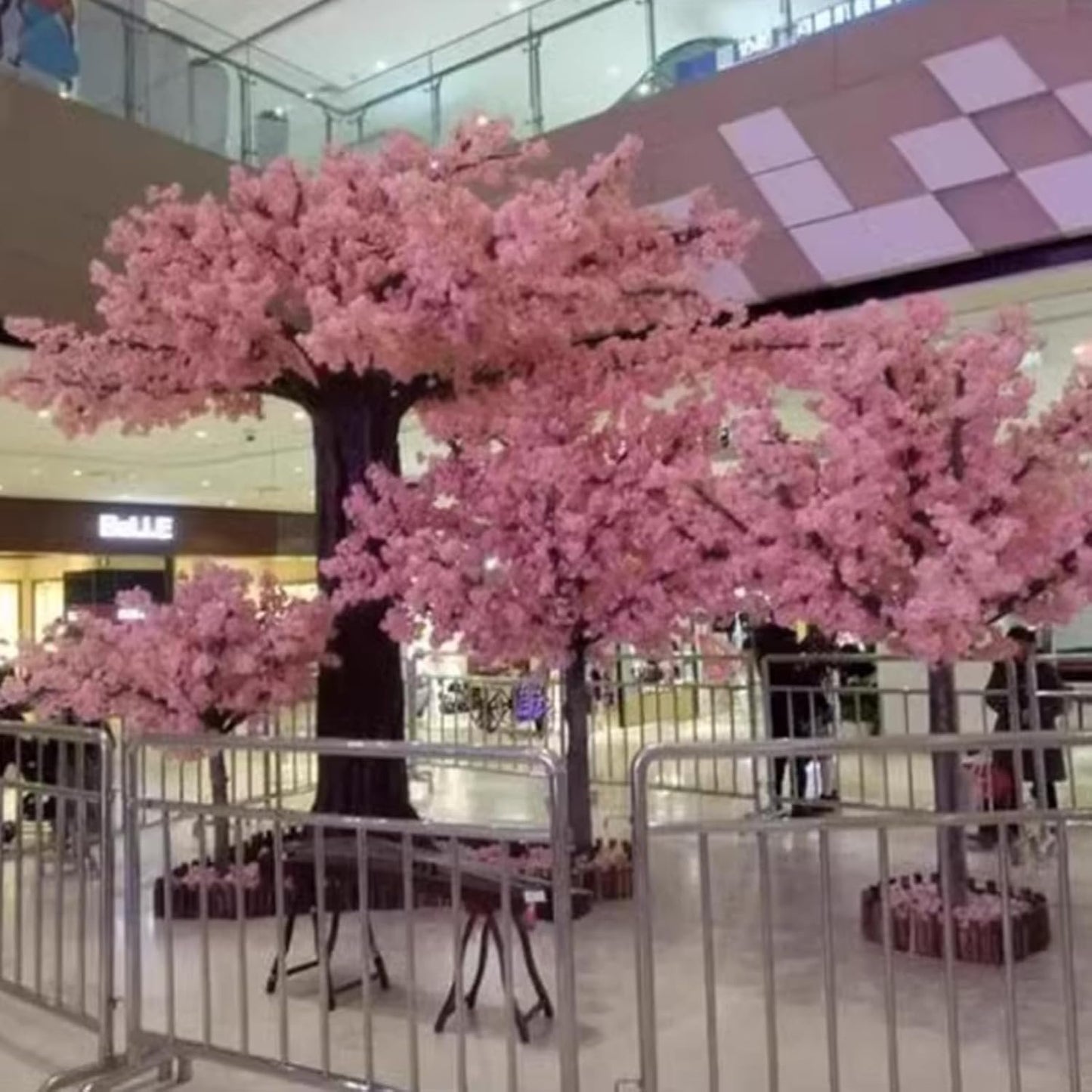 Japanese Artificial Cherry Tree Landscape Tree Encryption Simulation Tree Peach Tree Large Plant Wishing Tree Landscaping Decorative Fake Tree 1.2x1m/3.9x3.2ft