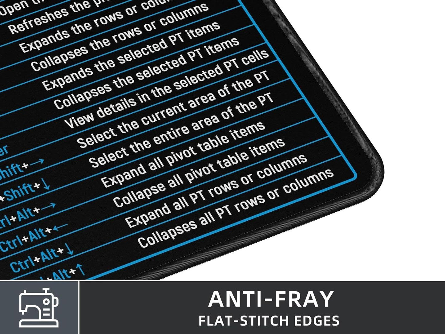 Rinaze Large Mouse Pad With Excel Shortcuts Cheat Sheet, XXL Gaming Mousepad Keyboard Pad, Office Desk Accessories for Computer, MacBook, PC and Laptop