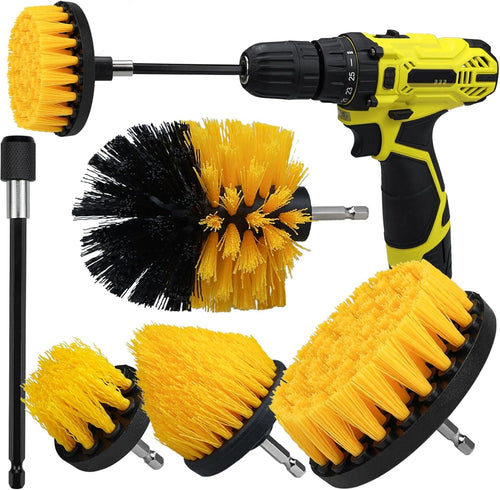 5 Pcs Drill Brush Kit, Attachment Set for Car Carpet, Cleaning Brush Supplies Kit, Bathroom Surface, Floor Mat, Car Detailing, Scrubber Brush Kit Accessories for Cleaning Wheels