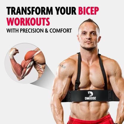 DMoose Fitness Arm Blaster for Biceps & Triceps, Premium Neck Padding Support with Adjustable Straps, Bicep Blaster for Strength Training, Biceps Workout Equipment