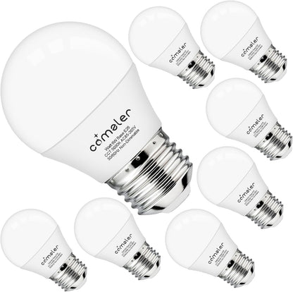 comzler 6W A15 LED Bulb Daylight 60 Watt Equivalent, E26 Medium Screw Base Small Light Bulb Cool White 5000K, Home Lighting Decorative Ceiling Fan Light Bulbs Non-Dimmable, Pack of 8