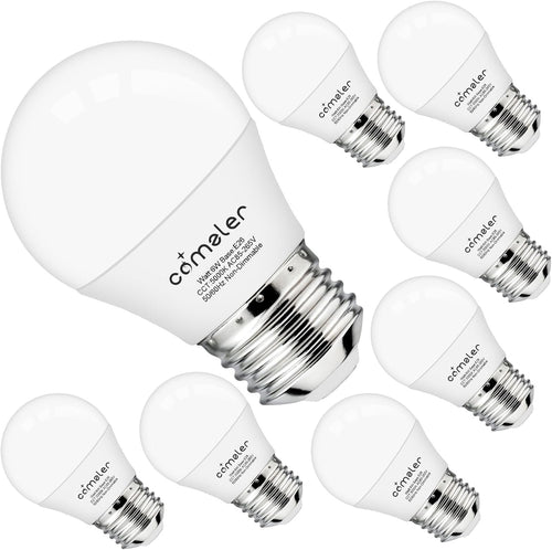 comzler 6W A15 LED Bulb Daylight 60 Watt Equivalent, E26 Medium Screw Base Small Light Bulb Cool White 5000K, Home Lighting Decorative Ceiling Fan Light Bulbs Non-Dimmable, Pack of 8