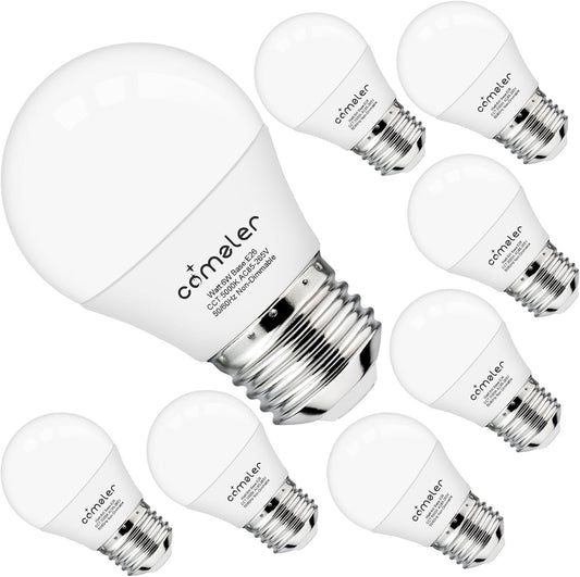 comzler 6W A15 LED Bulb Daylight 60 Watt Equivalent, E26 Medium Screw Base Small Light Bulb Cool White 5000K, Home Lighting Decorative Ceiling Fan Light Bulbs Non-Dimmable, Pack of 8