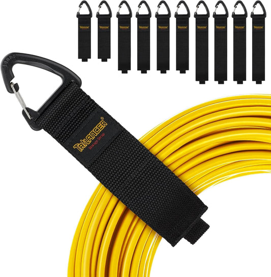 Trilancer Hook-and-Loop Storage Straps with Triangular Buckle to Hang on Walls for Cables, Wires, Rope, Hoses, Organization for Home, Garage or Workshop（2*S，4*M，4*L）