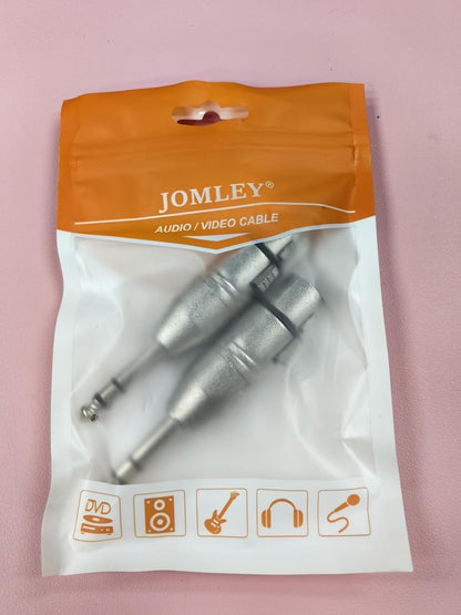JOMLEY XLR Female to 1/4" TRS Adapter, Balanced XLR Female to 1/4 Inch TRS Male Stereo Jack Plug Cable Adapter - 2 Pack