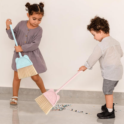 Kid Broom and Dustpan Set Cute & Mini Child Broom and Dustpan Set Educational Housekeeping ABS Toddler Cleaning Kit for Home, Kindergarten
