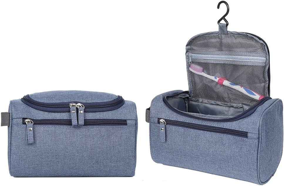 EGOGO Toiletry Bag Travel Overnight Wash Gym Shaving Bag Travel Makeup Organizer with Hanging Hook for Men and Women Ladies E528-3 (Grey)