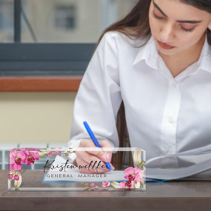 Desk Name Plate Personalized, Custom Acrylic Name Plates, Office Decor Desk Accessories for Women Men, Personalized Office Gifts for Women Men