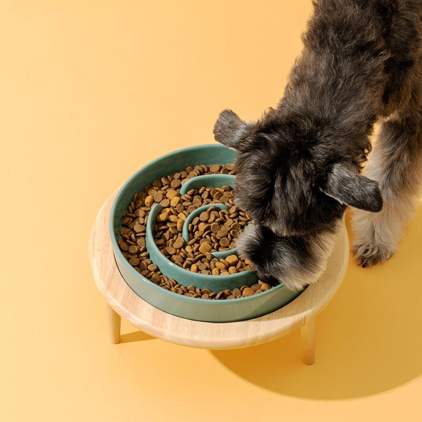 Slow Feeder Ciotola per cani Slow Feeder – Ciotola per cani antiscivolo rialzata in ceramica con base per l'alimentazione – Slow Feeder, lavabile in lavastoviglie, giocattolo multifunzionale per