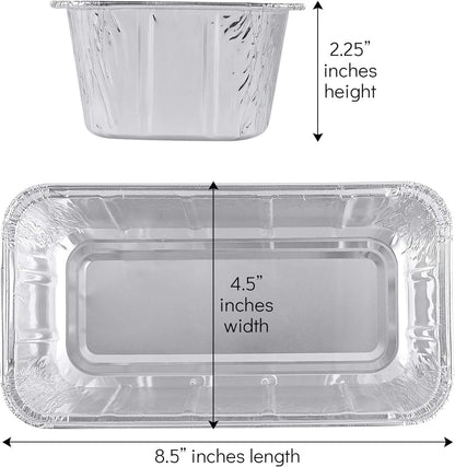 PLASTICPRO [2 Lb 10 Pack Disposable Loaf Pans Aluminum Tin Foil Meal Prep Bakeware - Cookware Perfect for Baking Cakes, Bread, Meatloaf, Lasagna 2 Pound 8.5'' X 4.5'' X 2.25''
