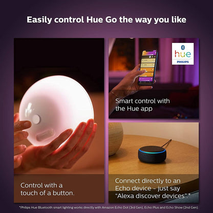 Philips Hue Go 2.0 White & Colour Ambiance Smart Portable Light with Bluetooth, Compatible with Alexa and Google Assistant