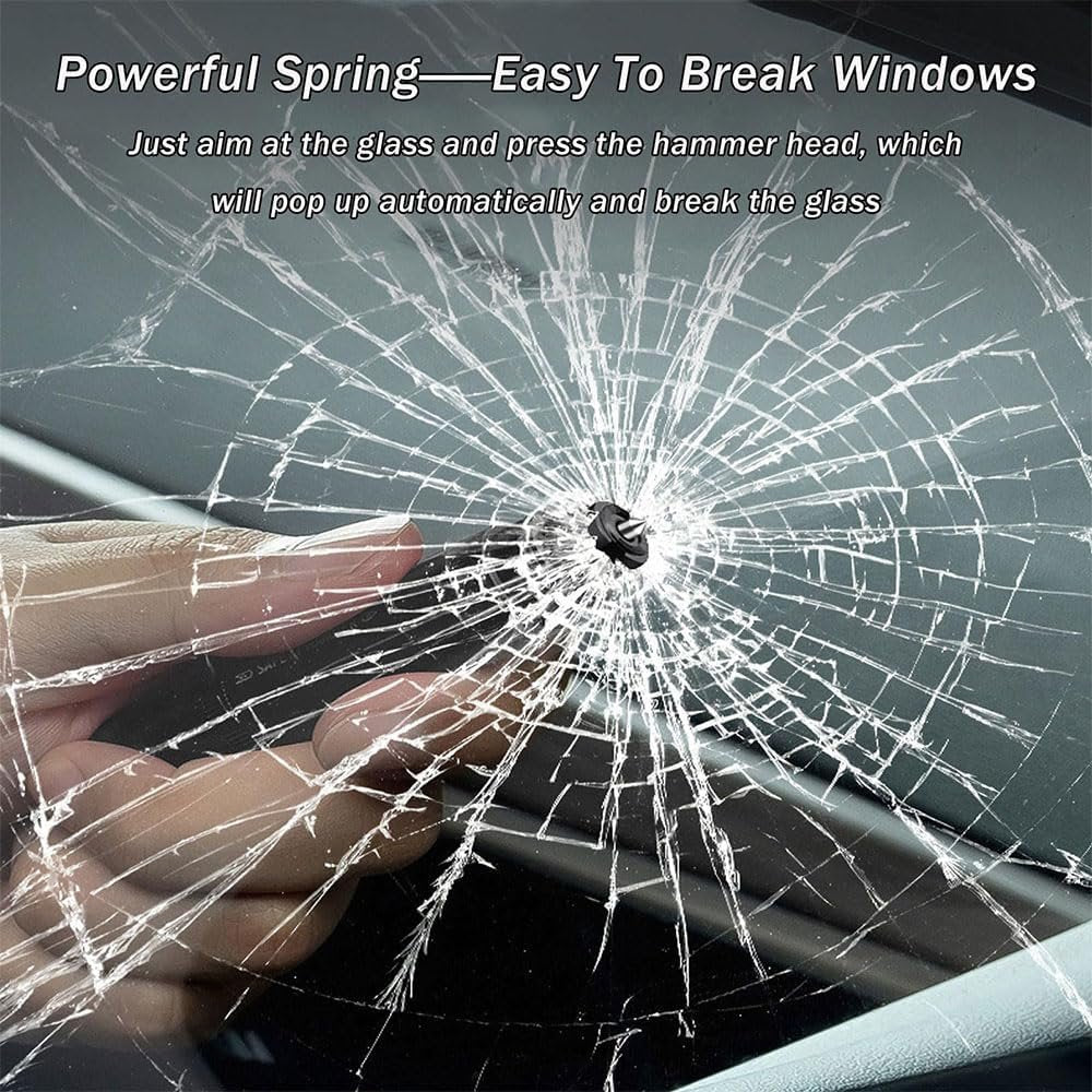 Life Hammer Car, Safe Hero Life Hammer, Car Window Breaker and Seat Belt Cutter, Emergency Escape Tool One Second Window Breaker, Fast Cutting Belt (Sliver)