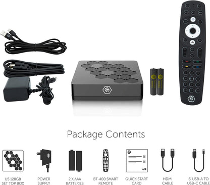 BuzzTV U5 128GB Android TV Box | 4K Streaming Device Quad-Core Processor Dual-Band Wi-Fi Bluetooth 5.0 | HDR Android 11 OS