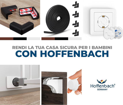 Hoffenbach 12 x Baby Corner Guards - Rubber Corner Protector for Furniture, Table and Edges - Self Adhesive Corner Guard, Baby Bump and Fall Protection, Safety for Children in the Home Brown