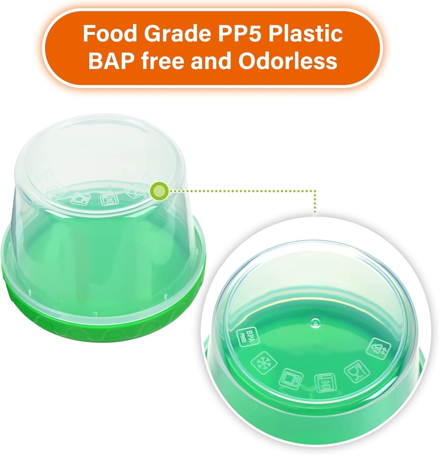 EONJOE 8 oz Small Freezer Containers with Lids Stackable Plastic Food Storage Container 1 Cup Meal Prep Bowls Airtight Dishwasher Safe,12-pack