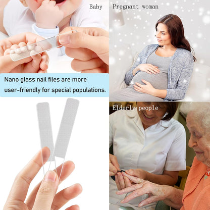 MUSILAN 3PCS Crystal Glass Nail Files Buffers Set,Glass Fingernail File for Professional Manicure Pedicure Nail Care of 3 Crystal Nail File,Glass Nail File for Natural Nails & Acrylic Nails,Precision Filing and Smooth Finish Glass Nail Files With Cases