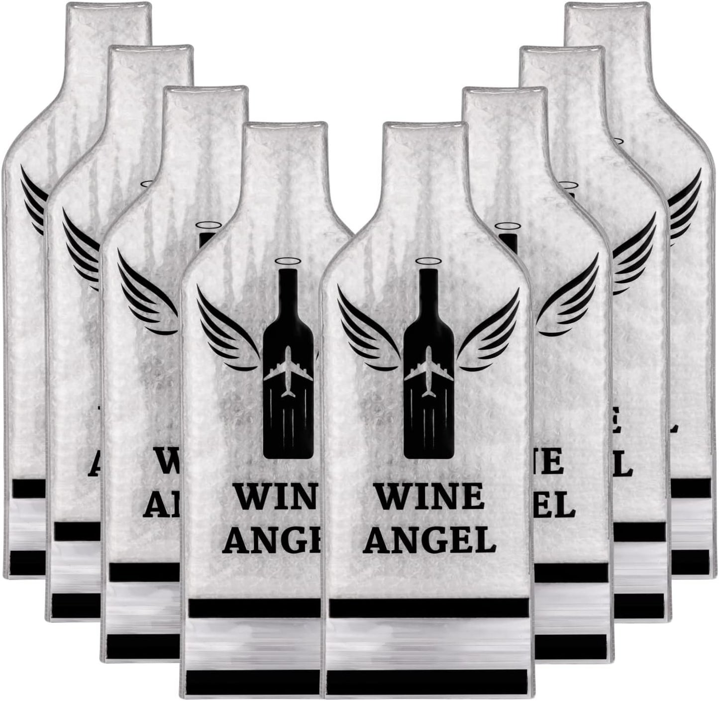 [UPGRADED PROTECTION] 8 Set (16 pcs) Reusable Wine Bags for Travel, Wine Travel Protector, Bottle Travel Sleeve Case For Airplane, Car, Cruise, TRIPLE Protection Luggage Leakproof Safety Impact Resist