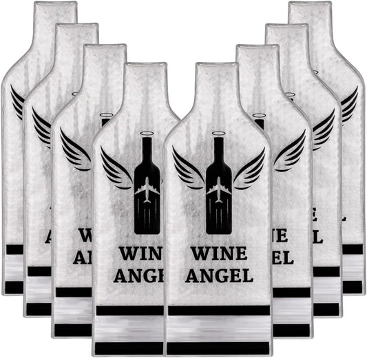 [UPGRADED PROTECTION] 8 Set (16 pcs) Reusable Wine Bags for Travel, Wine Travel Protector, Bottle Travel Sleeve Case For Airplane, Car, Cruise, TRIPLE Protection Luggage Leakproof Safety Impact Resist