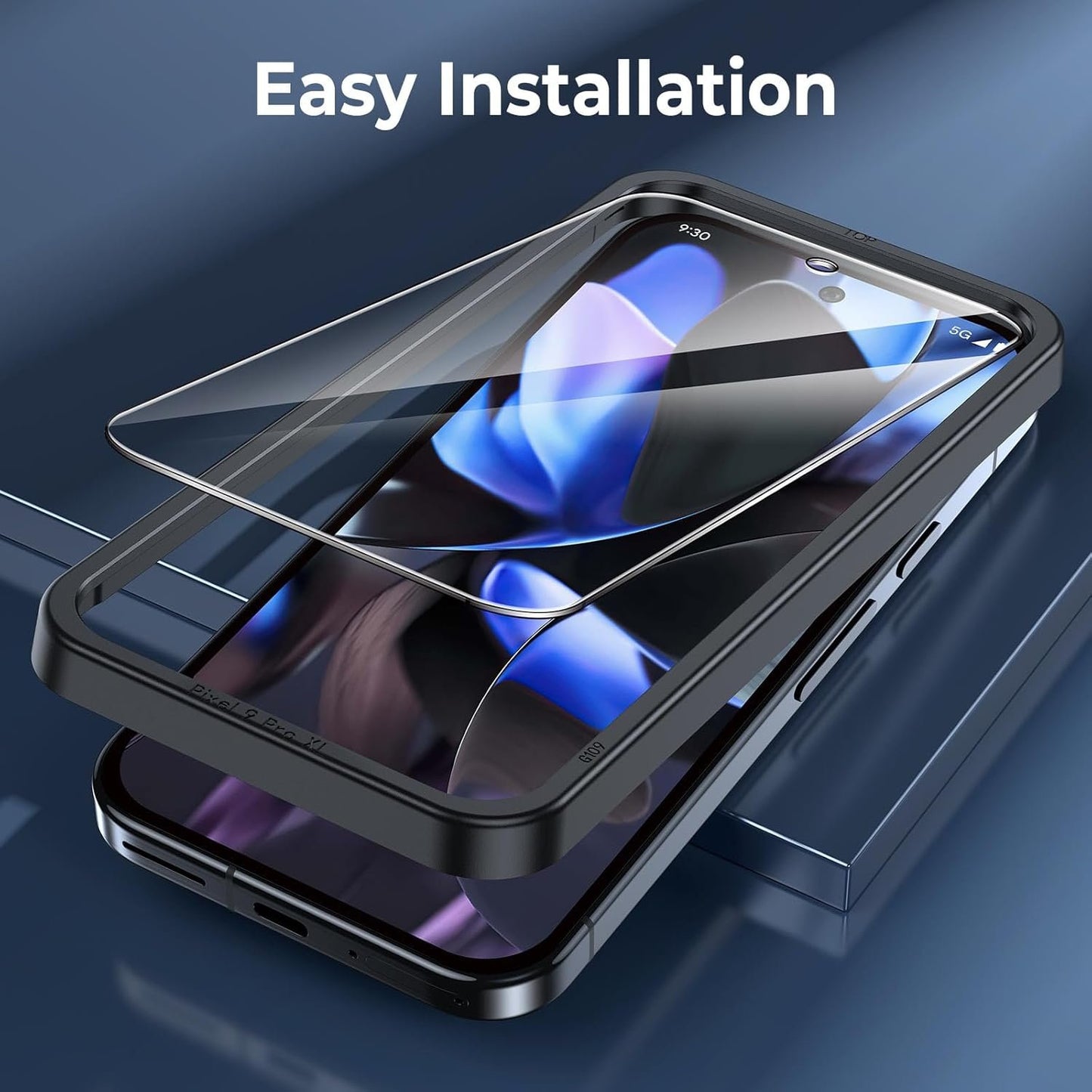 [2+2 Pack] LK 2 Pack Compatible for Google Pixel 9 pro XL Tempered Glass Screen Protector + 2 Pack Camera Lens Screen Protector, Easy Installation 9H Hardness glass film Anti-Scratch 6.8-inch