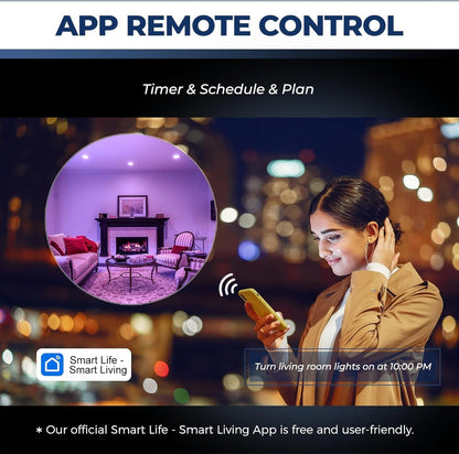 Smart Light Bulbs 75W Equivalent, 1100LM 12W RGBCW BR30 E26 Recessed Flood Light Bulb Compatible with Alexa/Google Assistant/Smart Life, No Hub Required, 2.4G WiFi, ETL Listed, 4PCS