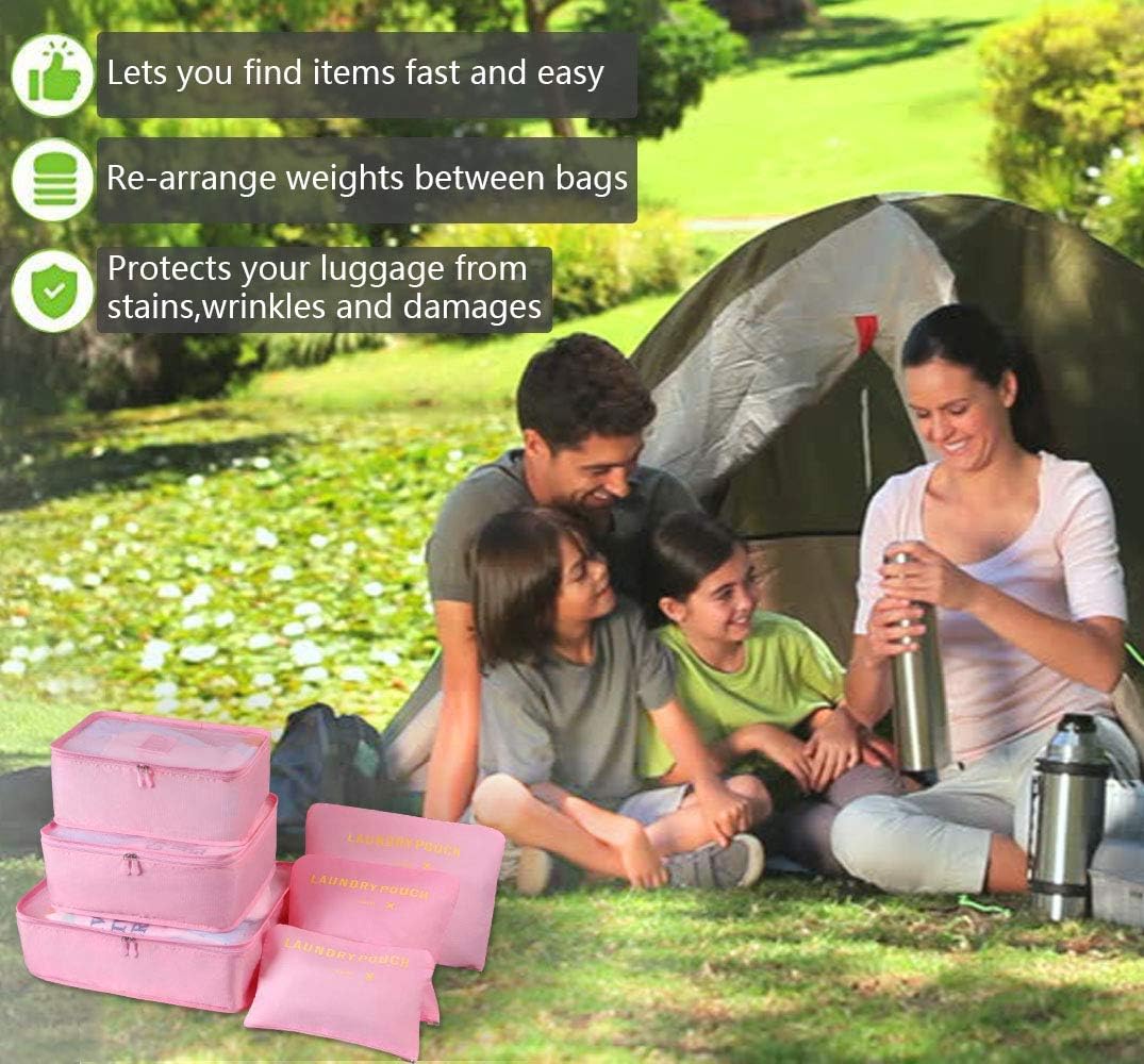Vicloon Suitcase Organizer Set, 8 in 1 Suitcase Organizer, Travel Useful Accessories, Travel Bag for Clothes, Shoes, Cosmetics Classified Storage, Packing Cubes Organizer Travel Space-Saving