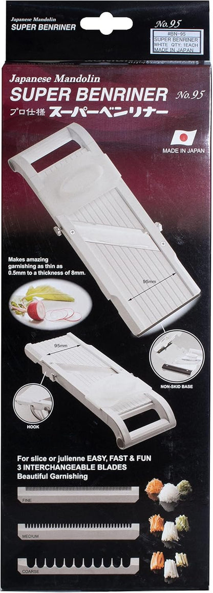 Benriner BN95 Professional Series Vegetable Slicer, 95mm, White, 95W