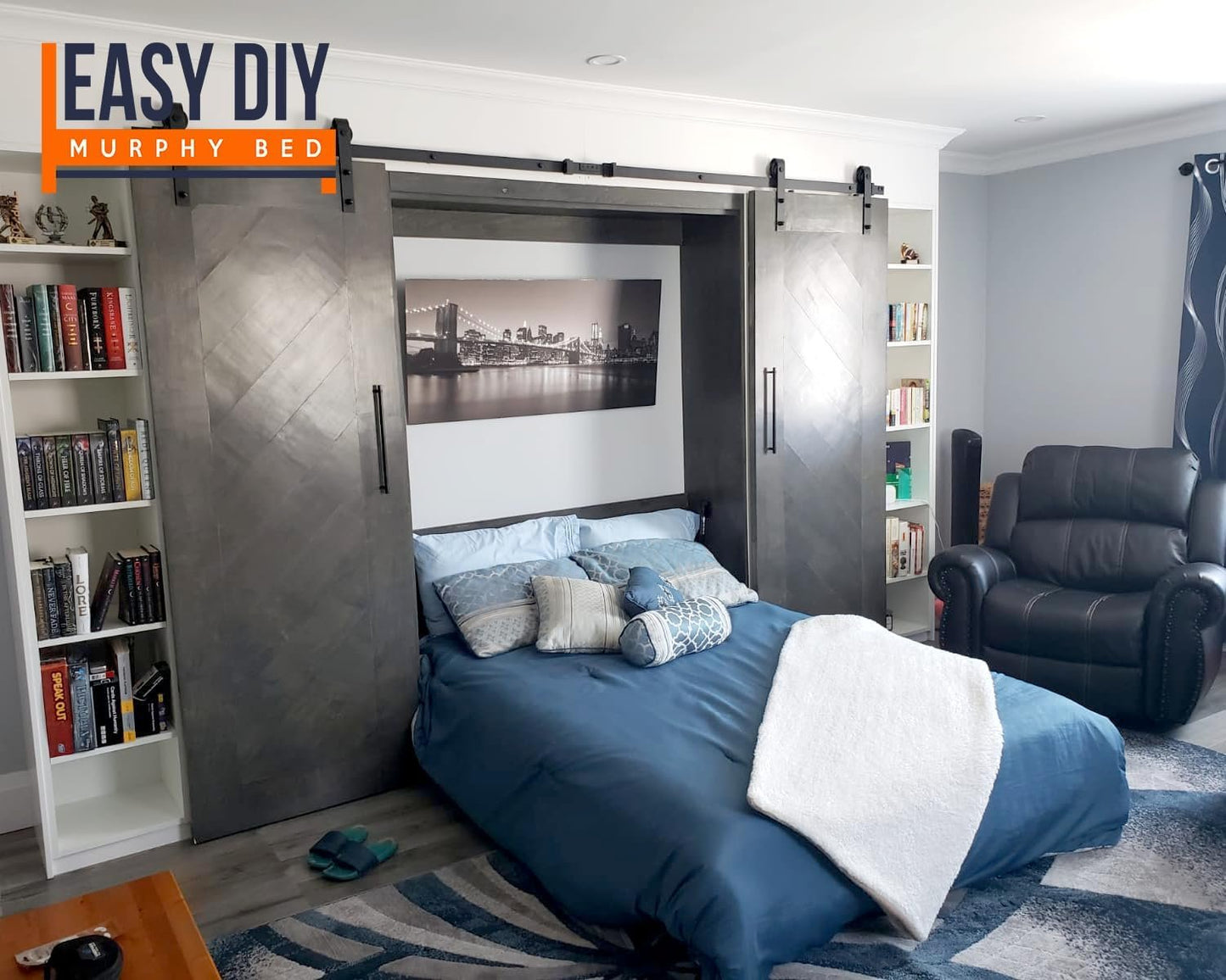 Queen-Size Do It Yourself Murphy Wall Bed Hardware Kit - Vertical Bed Cabinet