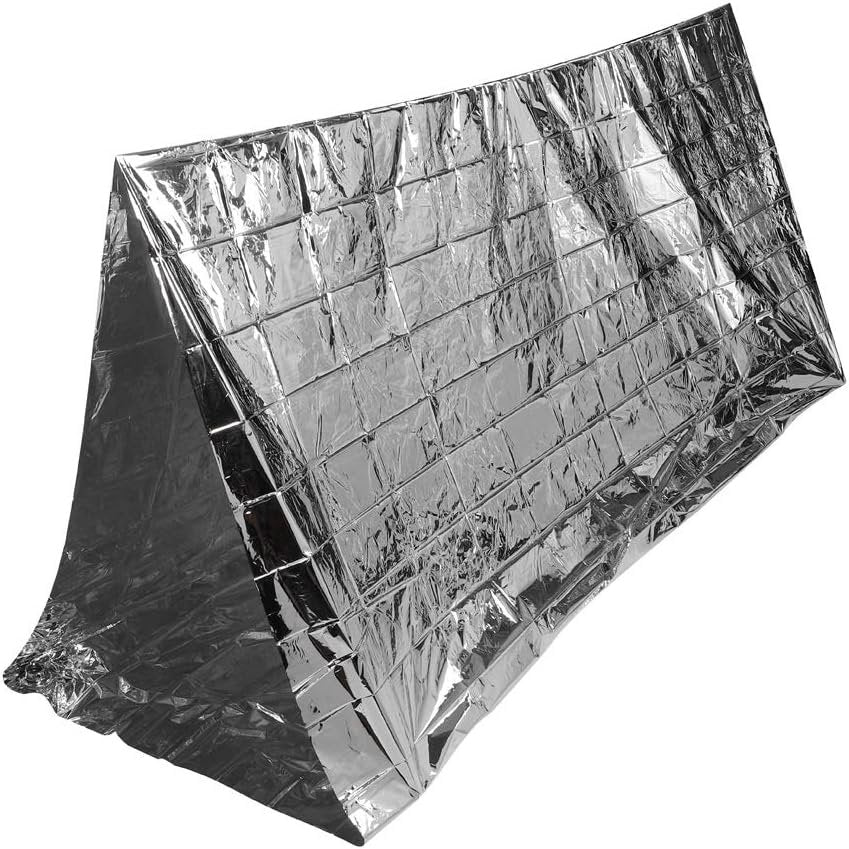 Emergency Blanket, PET Aluminum Emergency Shelter Foldable Reflective Tent for Camping Hiking Emergency