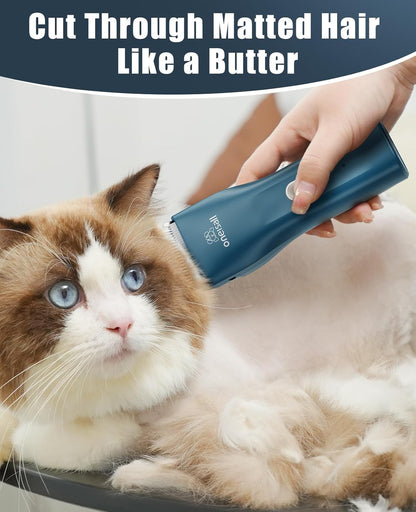 Oneisall Pet Clipper for Cat Matted and Long Hair - Quiet Cordless Shaver With Pet Hair Clippers