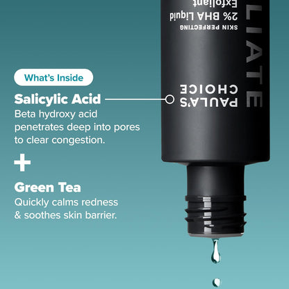 Paula's Choice Skin Perfecting 2% BHA Liquid Salicylic Acid Exfoliant, Gentle Facial Exfoliator for Blackheads, Large Pores, Wrinkles & Fine Lines, Travel Size, 30 mL Bottle