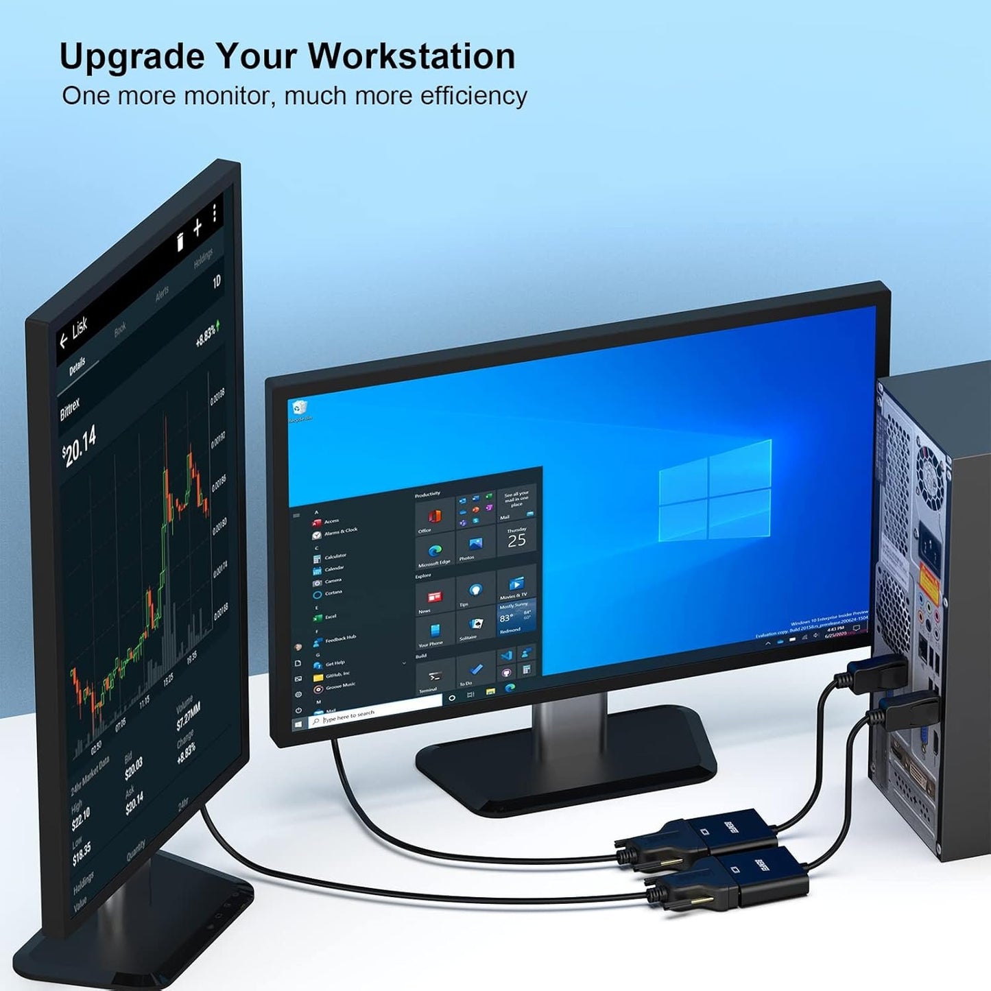 BENFEI DisplayPort to DVI, Gold-Plated DP to DVI Adapter (Male to Female) Compatible for Lenovo, Dell, HP and Other Brand