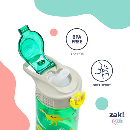 Zak Designs Bluey Kids Water Bottle for School or Travel, 16oz Durable Plastic Water Bottle with Straw, Handle, and Leak-Proof, Pop-Up Spout Cover, 2-Pack Set (Bluey & Bingo)