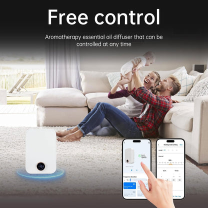 Smart Essential Oil Diffuser, Cool Mist WiFi Scent Air Machine with App Control&Timer, Covering 100-500M³, 150ml Commercial Air Diffuser Machine, Can Be Connected to HVAC System White