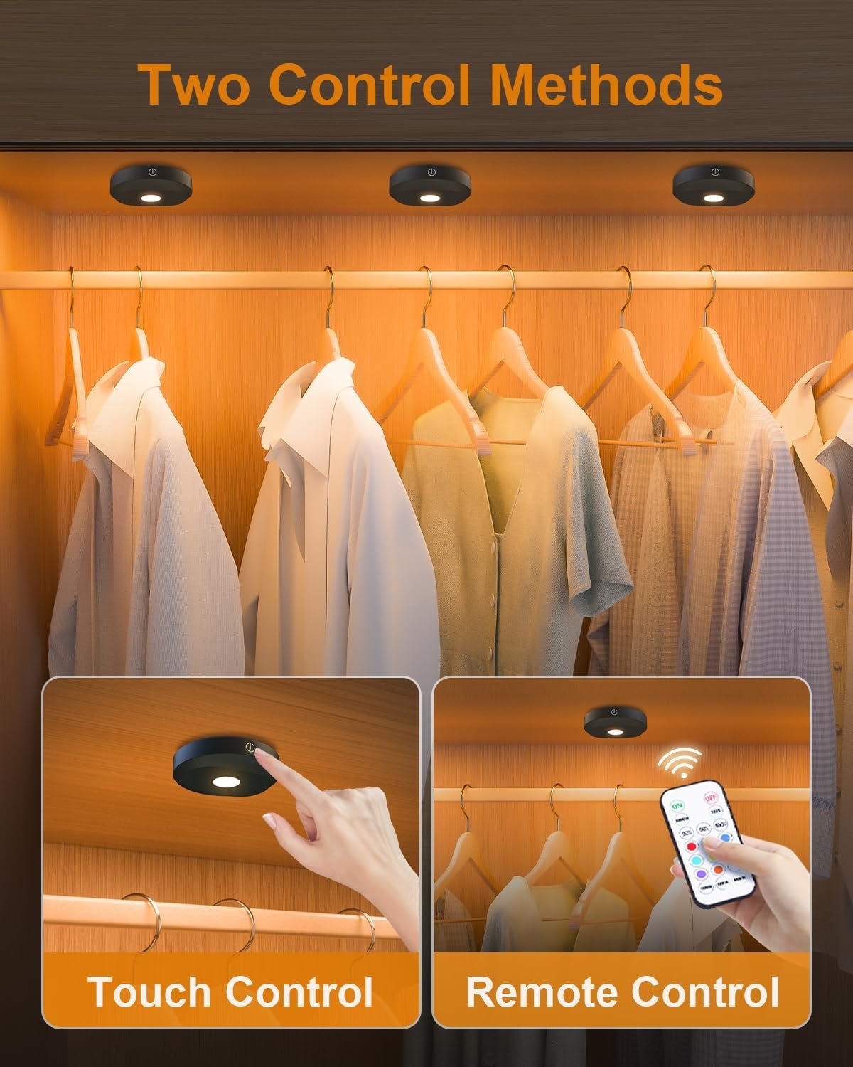 WILLED Rechargeable Puck Lights with Remote Control, RGB Under Cabinet Lighting Wireless, 1200mAh Battery LED Tap Light,Timer Function Stick On Lights for Closet, Shelf, Counter,Kitchen Cabinet,3 Pack