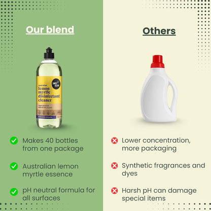 SimplyClean Lemon Myrtle Disinfectant Concentrated Cleaner - Natural Multi-Surface Cleaner with Pure Australian Lemon Myrtle Essential Oil - Makes 40 Litres - 1 Litre