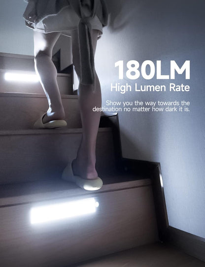 Under Cabinet Lights, Rechargeable battery operated lighting with 40 LED, Wireless Motion Sensor Light indoor (8000K), 4 Modes Night Light, Stick-On Magnetic Closet Lights for Kitchen, Hallway(2 Pack)