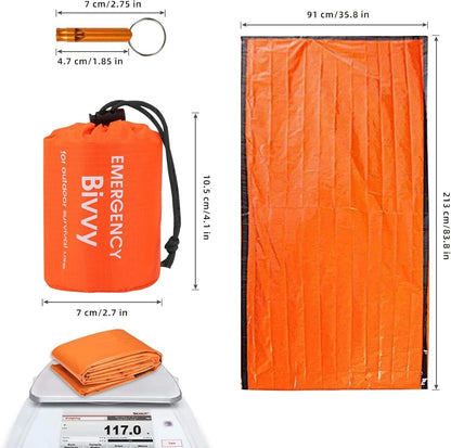 Emergency Sleeping Bag, Survival Sleeping Bag, Survival Bivvy Bag,Waterproof Emergency Blanket, Warm Tube Tent, Ultralight, Heat-Repellent, Cold Protection, Rescue Tent for Outdoor Use (1PC)