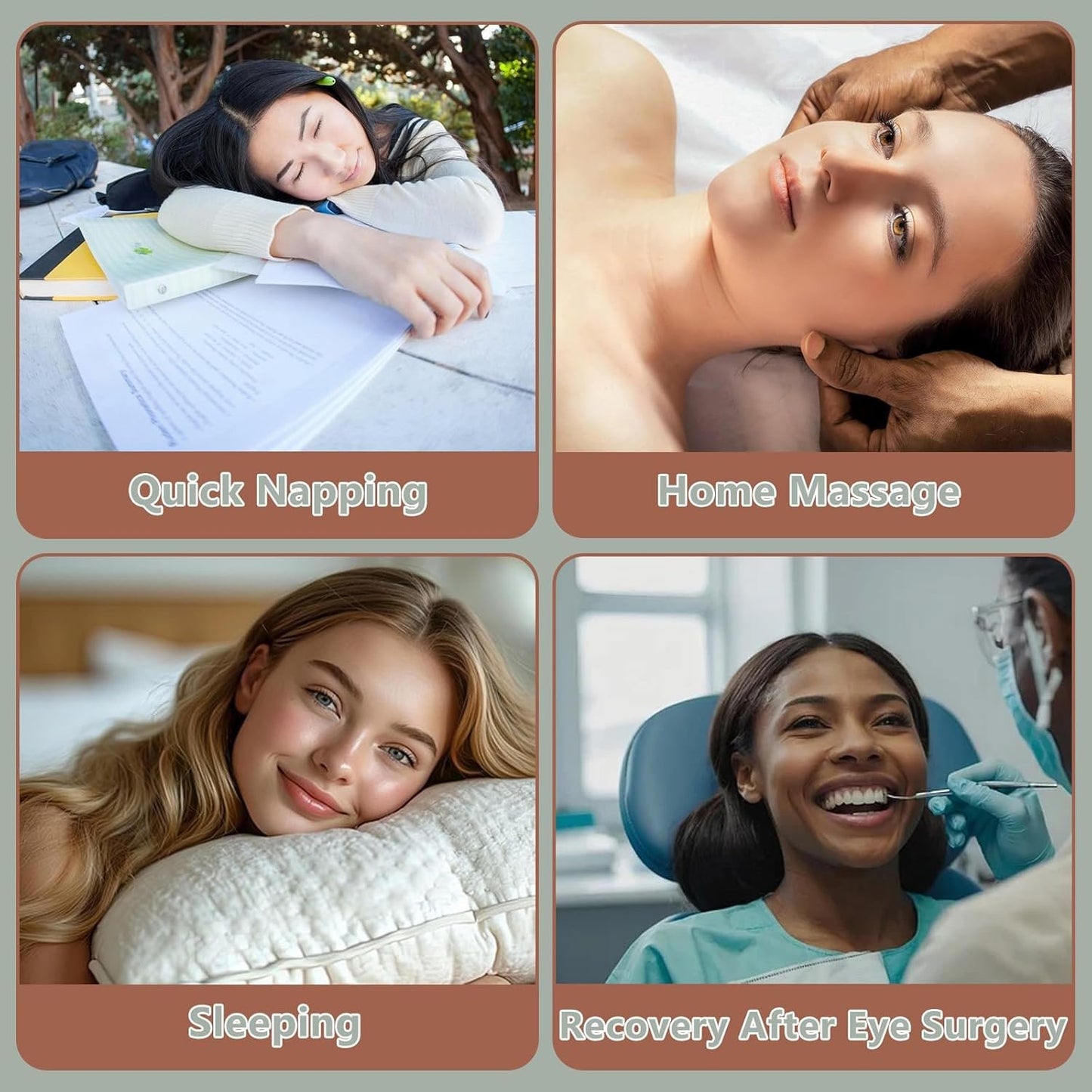 BBTEQEKN Face Down Pillow for Sleeping, Foam Pillow After Surgery, Massage Pillow Face Down After Eye Surgery, Ergonomic Pillow for Neck Pain Relief, Grey