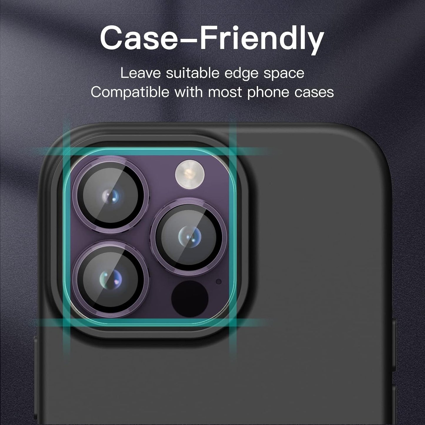 JETech Camera Lens Protector for iPhone 14 Pro 6.1-Inch and iPhone 14 Pro Max 6.7-Inch, 9H Tempered Glass Metal Individual Ring Cover, HD Clear, 1 Set (Deep Purple)