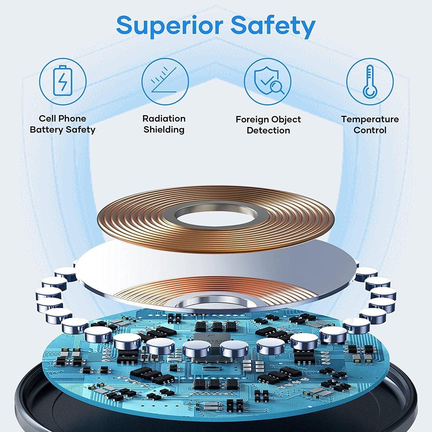 POWERIVER Wireless Fast Charger, Qi Induction Charger Compatible with iPhone 14/15/13/12/11/ Pro/XS Max/XR/XS/X, AirPods 2/3/Pro, Samsung Galaxy S23/S22/S21/S10/S9/S8/Note 20/10