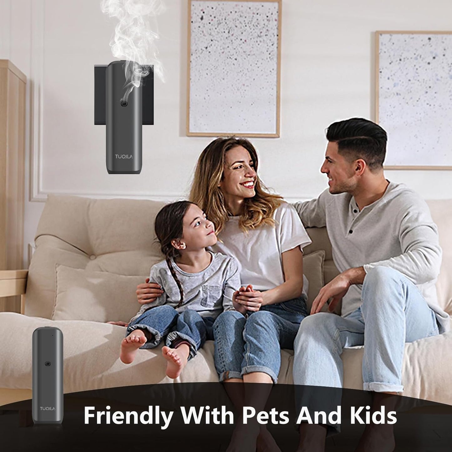 Tuqila Waterless Diffuser Plug in, Smart Scent Air Machine Essential Oil Diffuser, 100ML Up to 500Sq.Ft Coverage, APP Bluetooth Control, Cold Air Scent Aroma Diffusion for Home, Hotel, Office (Black)