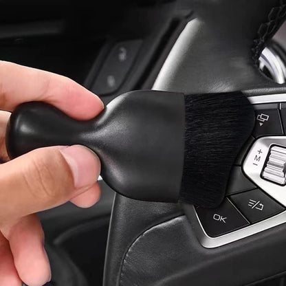 Car Interior Detailing Brush, Super Soft Car Dusting Brush, Car Interior Cleaning Tool Car Duster Brush for Car Dashboard, Air Conditioning Vents, Leather, Computer (Yellow,1 Pack)