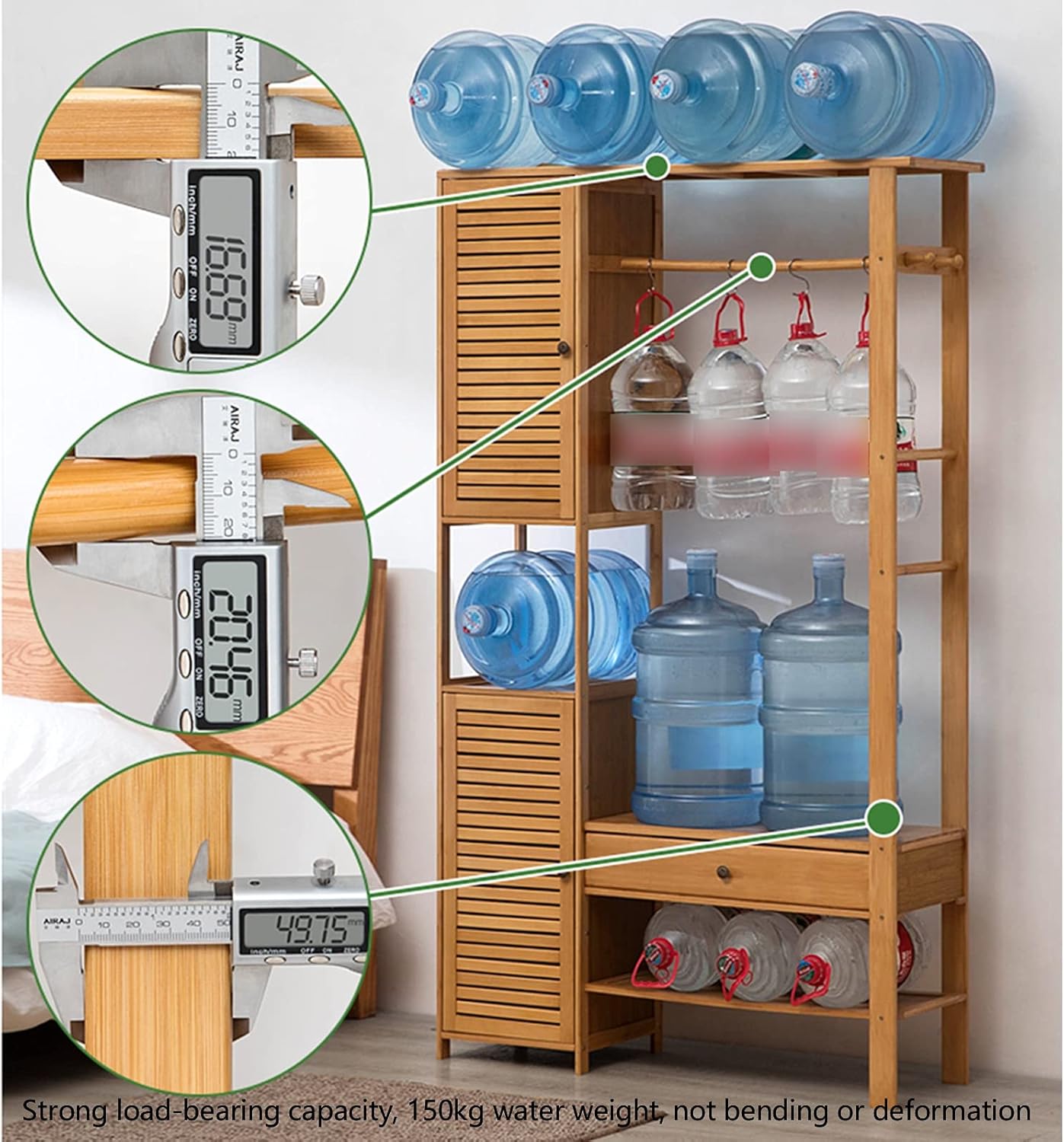 Generico Appendiabiti autoportante Elegante - Armadio Moderno in Legno per Vestiti, Scarpe, Cappelli e ombrelli - Mobile salvaspazio per Ingresso e Ufficio per Camera da Letto e corridoio