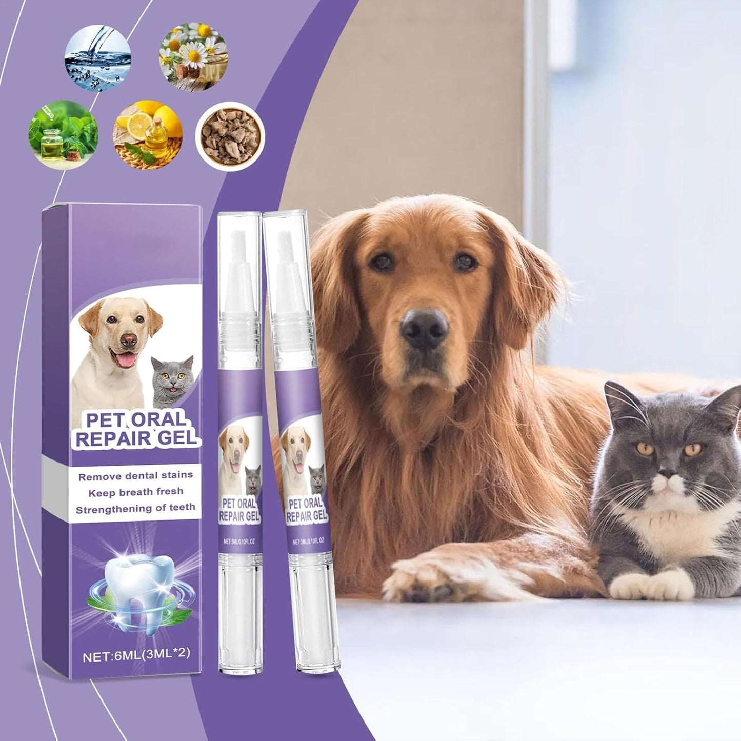 Pet Smile Toothpaste for Dogs, Pet Oral Repair Gel for Dogs, Dog Toothpaste TartarRemover, Best Oral Care Gel Freshening Breath Gel for Dogs And Cats 5ml 1.5x12.7cm/0.51x4.96