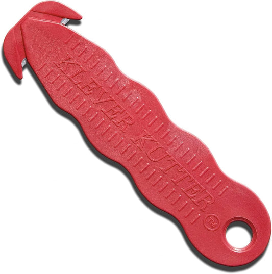 RGNINE 100 Safety Box Cutter Klever Kutter Utility Knife With Carbon Steel Blade - Package Opener Tool Safex Cardboard Value Pack (100, Red) 100 pc