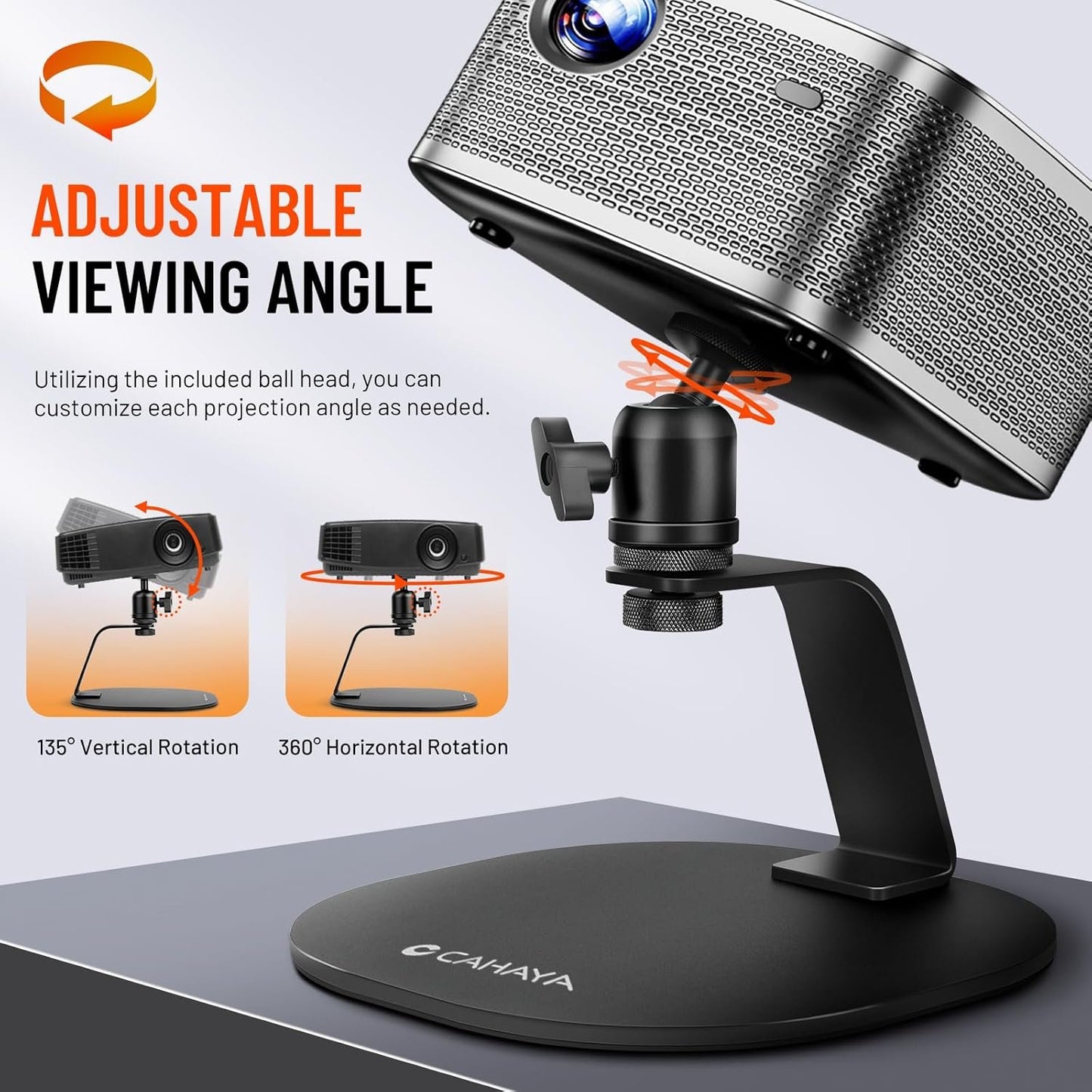 CAHAYA Stable Desktop Projector Stand: Desktop Projector Stand with Ball Head Universal Desktop Stand for Laptop PC Video Projector CY00375-1