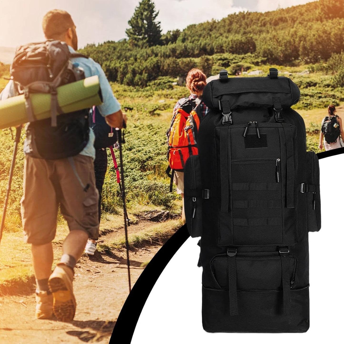 Large Capacity Travel Backpack, Waterproof Trekking Bag, Camping Backpack, Climbing Backpack, Cycling Backpack, Hiking Backpack, Backpacking Gear, Outdoor Adventure Bag, Rugged Travel Backpack
