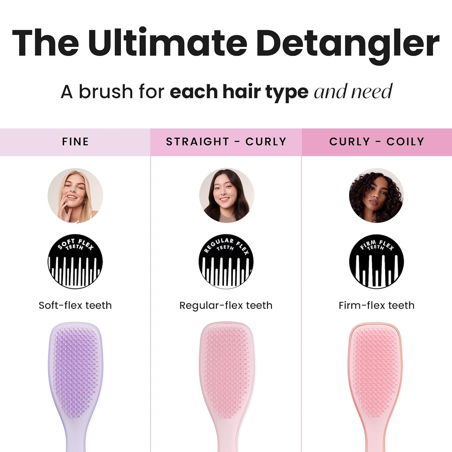 Tangle Teezer Fine & Fragile Ultimate Detangler Brush, Dry & Wet Hair Brush to Detangle & Reduce Breakage, Hypnotic Heather